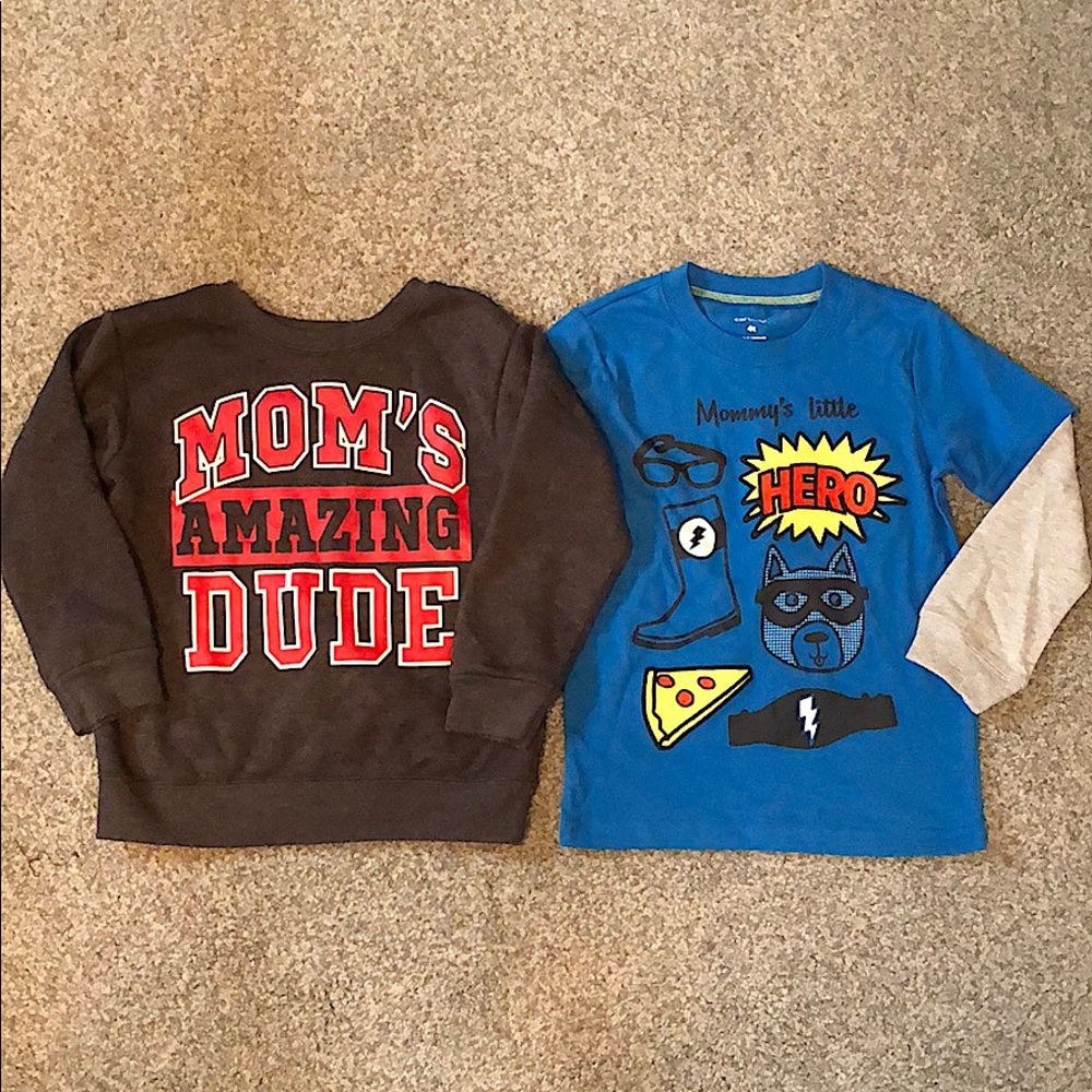 CARTERS Boys 4T MOM shirts NEVER Worn
